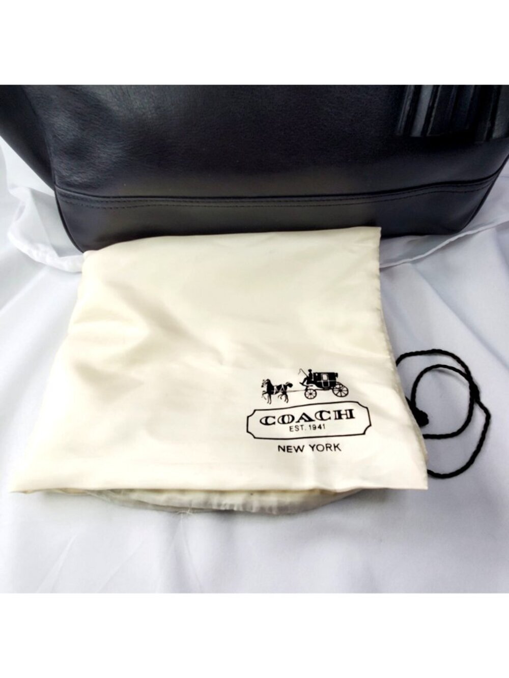 Coach Legacy Candice Carryall Black Leather Tote Bag Tassel & Dust Bag Y2K 19890 - Picture 3 of 14